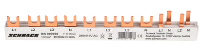 Baretă, 1xRCCB 4poli, 1xMCB 3+N, 2xMCB 1+N/1m, 10m,10mm²