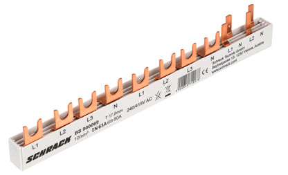 Baretă, 1xRCCB 4poli, 1xMCB 3+N, 2xMCB 1+N/1m, 10m,10mm²