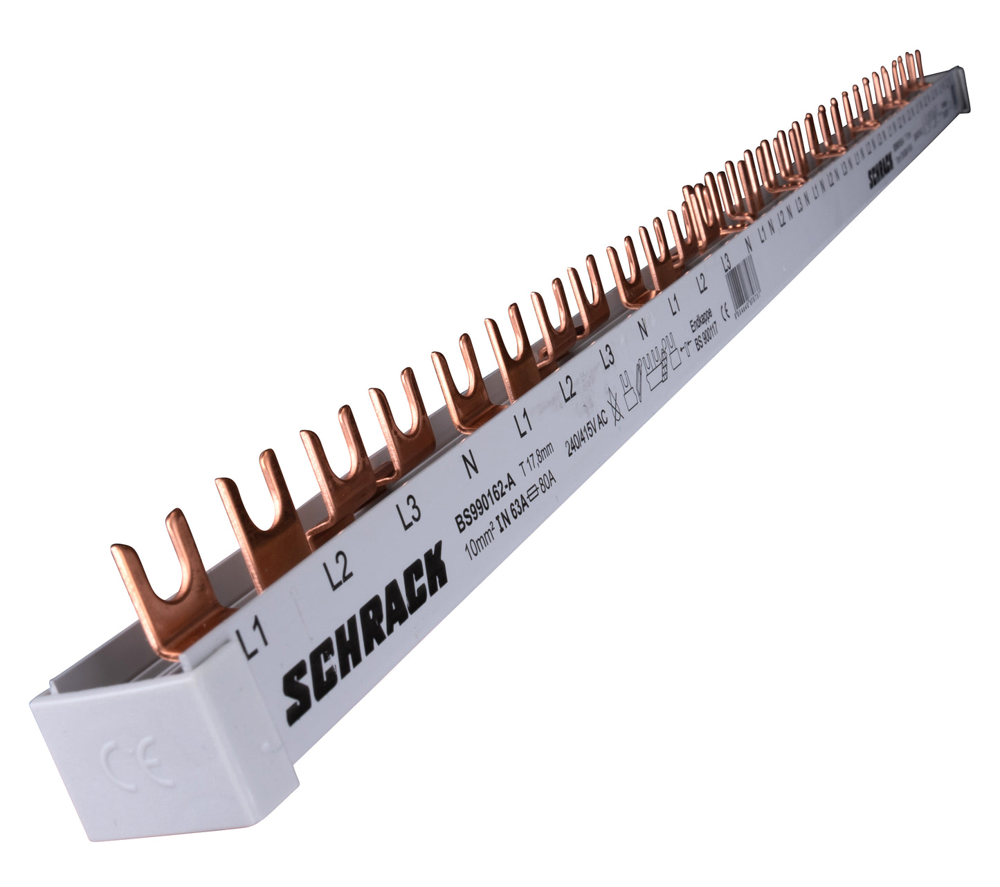 Busbar, 1xRCCB 4-pole, 2xMCB 4-pole, 18 x MCB 1+N/1 MW, 30MW
