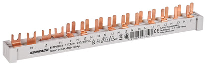 Busbar, 1xRCCB 4-pole, 10 MCB 1+N/1MW, 14MW