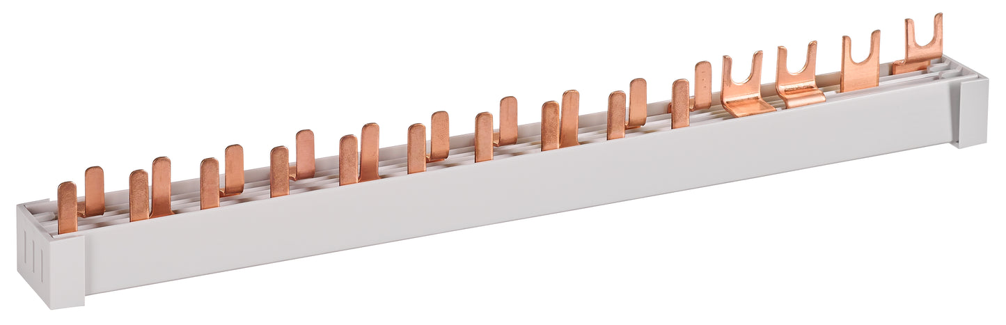Busbar, 1xRCCB 4-pole, 10 MCB 1+N/1MW, 14MW