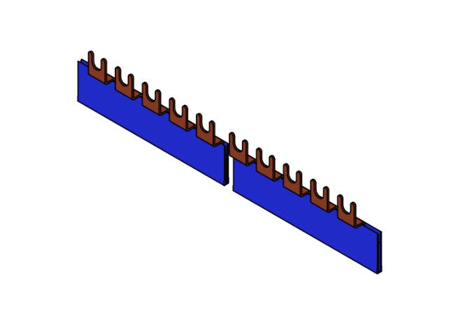 Baretă cu contacte furcă 1-pol, 16mmp, N, albastră, 1m