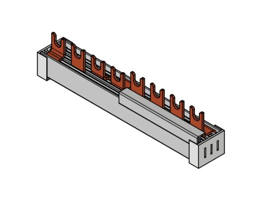 Busbar, 1xB-RCCB N+3, 1xMCB N+3, 16mm², for Amparo, 8MW