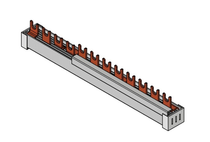 Busbar, 1xB-RCCB N+3, 2xMCB N+3, 16mm², for Amparo, 12MW