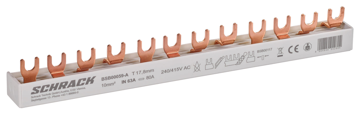 Bareta, 1dif 4P, 1 descarcator, 1 sig aut 3P+N, 12M, 10mm²