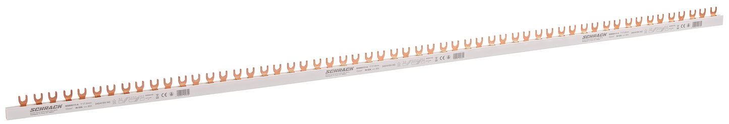 Baretă cu contacte furcă 2P 10mm², pas=17.8mm, 1m
