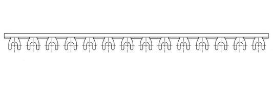 Baretă cu contacte furcă 1P, 16mm², 57UH, pas de 17,8mm, 1m