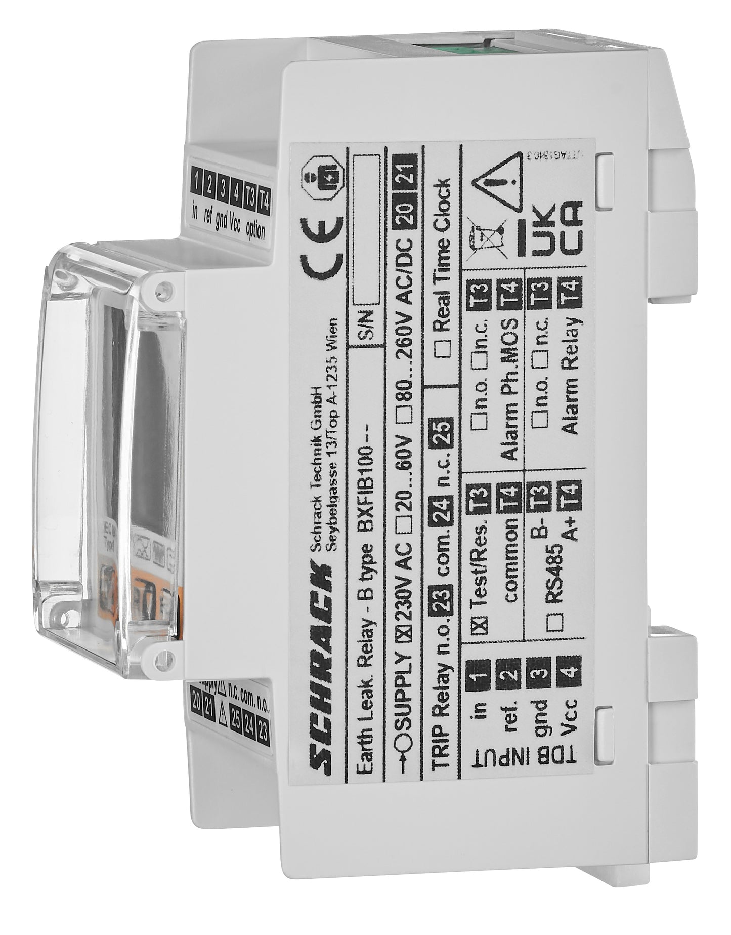 Releu deferențial tip B, cu display LCD, de la 30mA la 30A