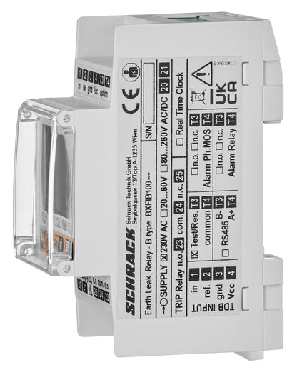 Releu deferențial tip B, cu display LCD, de la 30mA la 30A
