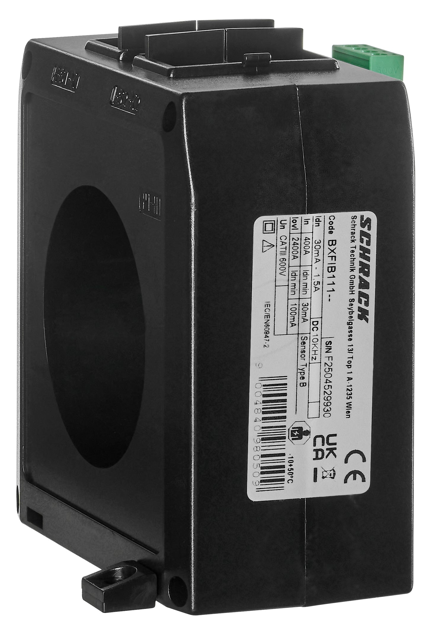 Transformator pt.releu diferențial tip B, 30-300mA, D=60mm