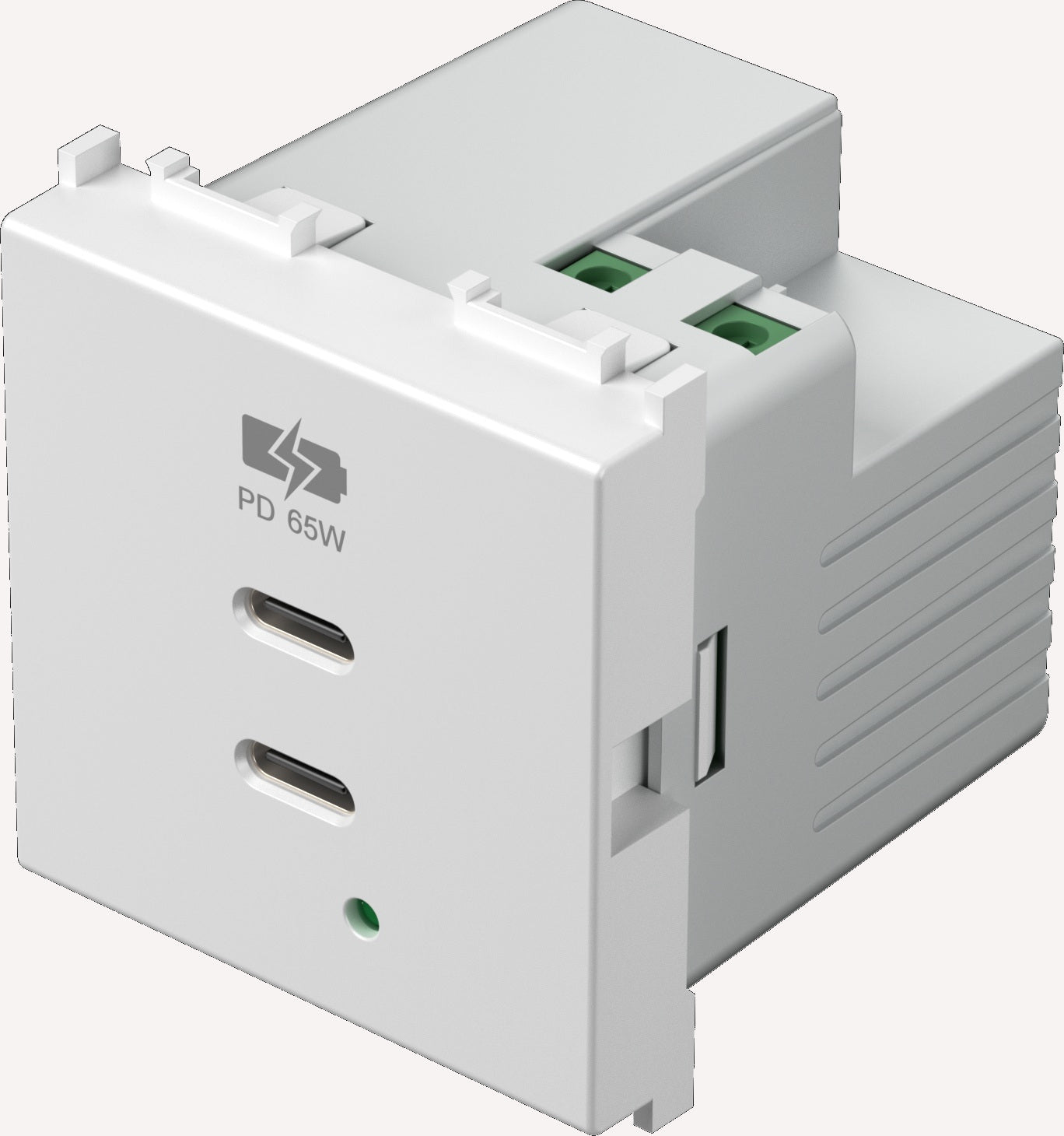 USB 2xUSB-C power supply,PD, 65W, 5V, 3A, 2M, white