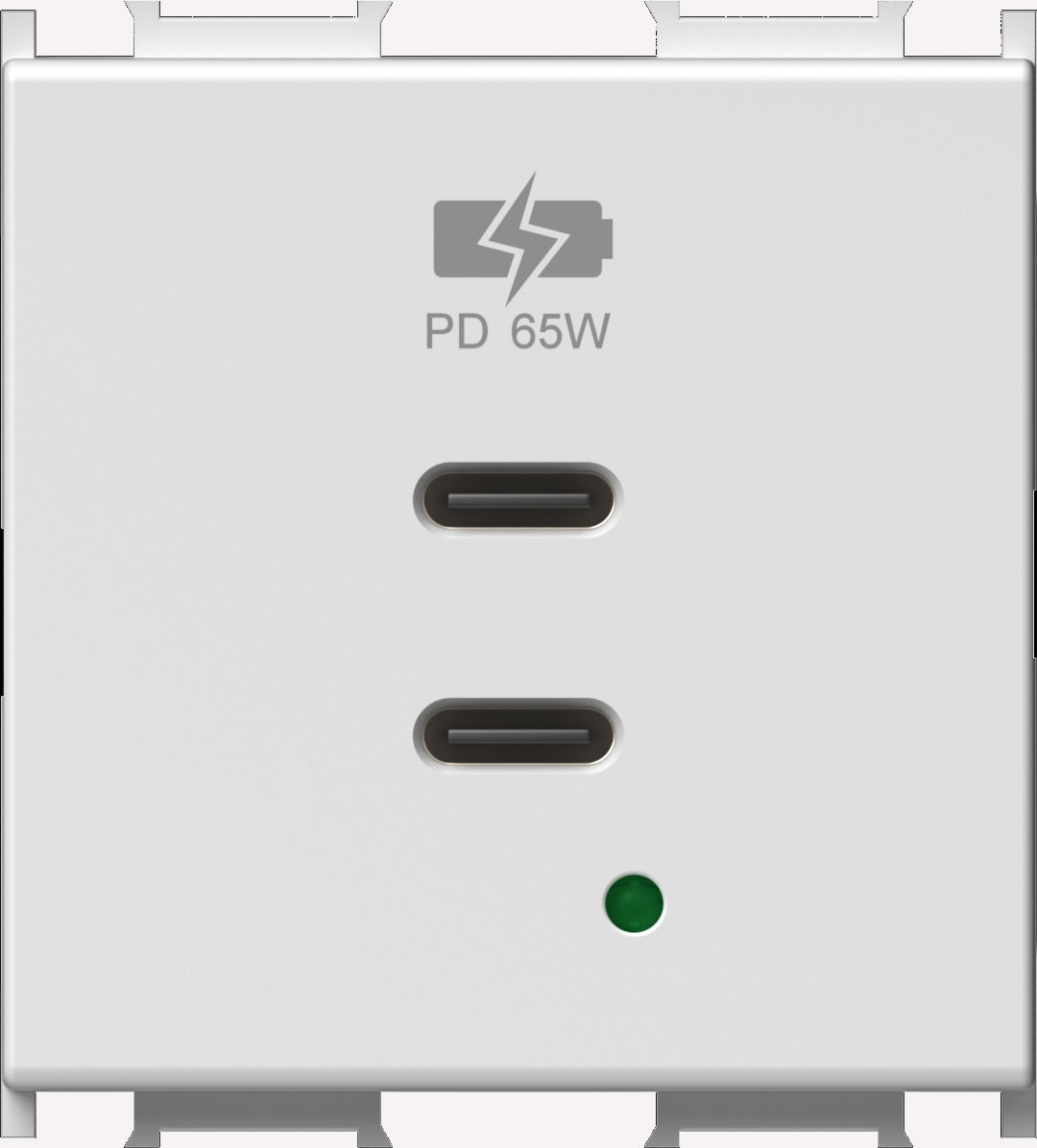 USB 2xUSB-C power supply,PD, 65W, 5V, 3A, 2M, white