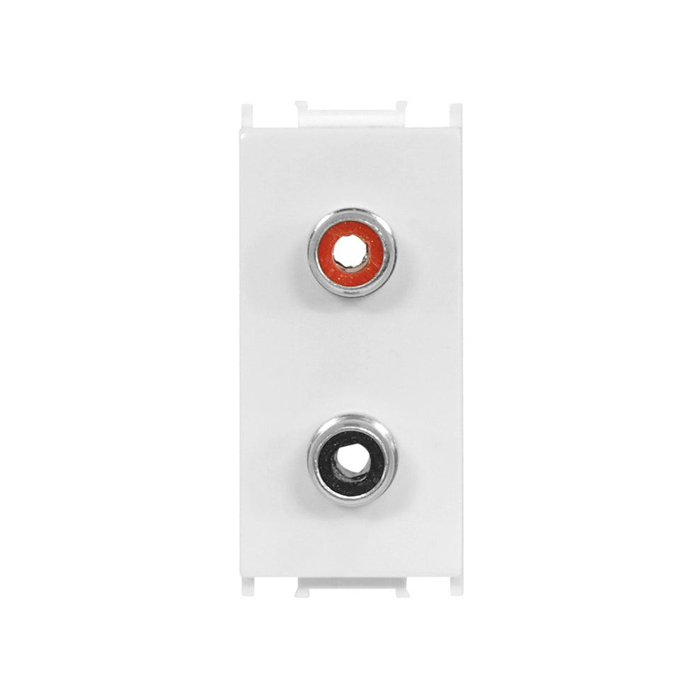 Priză audio 1M 2xRCA, alb