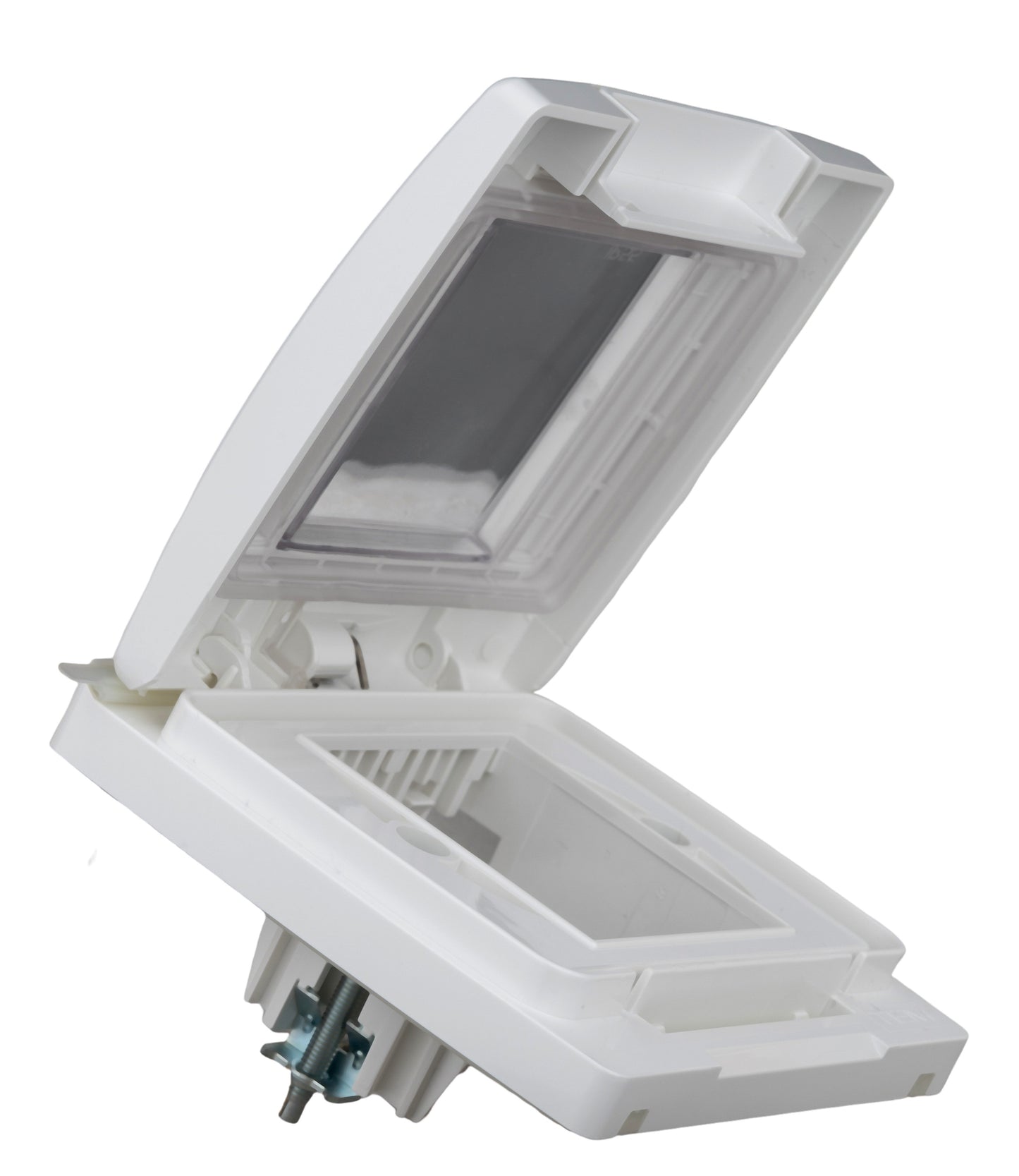 Cutie montaj ingropat,IP55,capac transparent,2M, alba