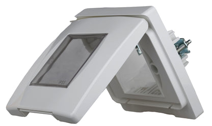 Cutie montaj ingropat,IP55,capac transparent,2M, alba