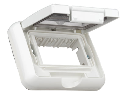 Cutie montaj ingropat,IP55,capac transparent,2M, alba