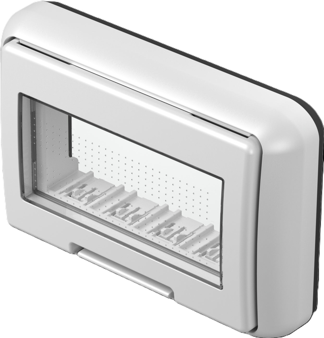 Outdoor surface mount box IP55, 4M, transparent lid, white