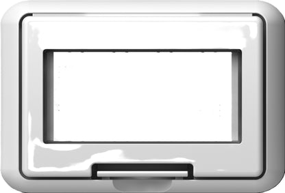Outdoor surface mount box IP55, 4M, transparent lid, white