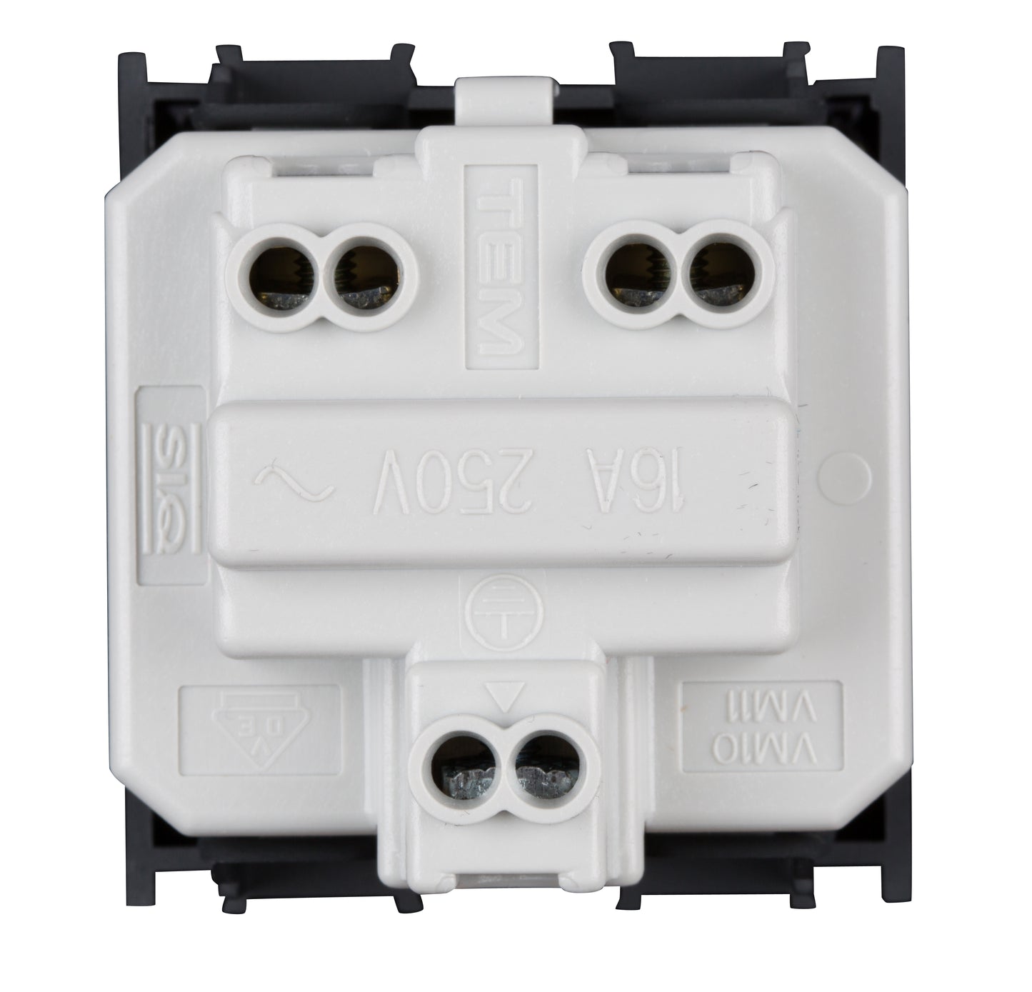 Insert priză cu protecţie mărită,capac,16A,cl cu şurub,negru