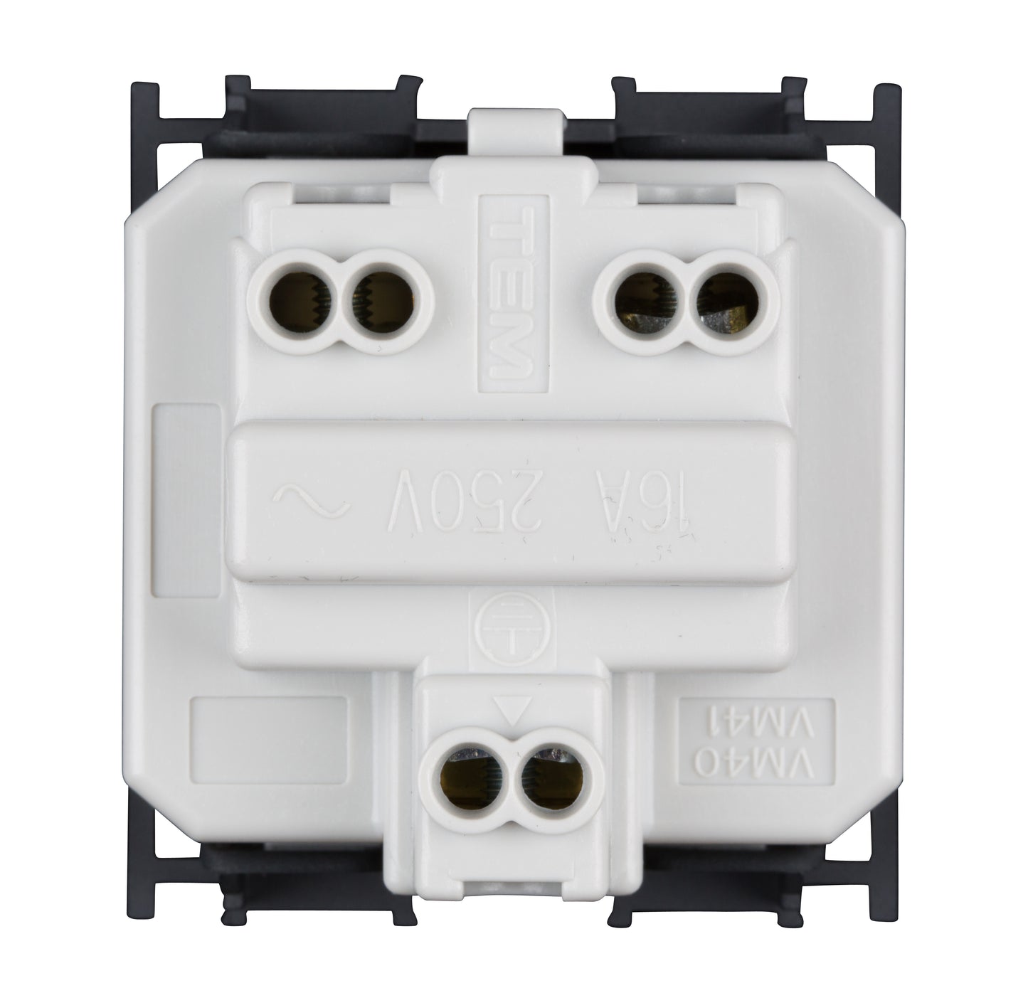 Insert priză cu pin PE,protecţie mărită,16A,cl. şurub,negru