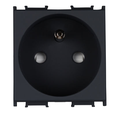 Insert priză cu pin PE,protecţie mărită,16A,cl. şurub,negru