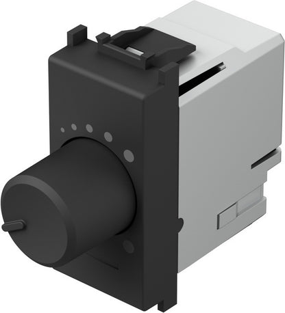 Insert dimmer cu buton rotativ, LED RLC 0-180W, 1M, negru