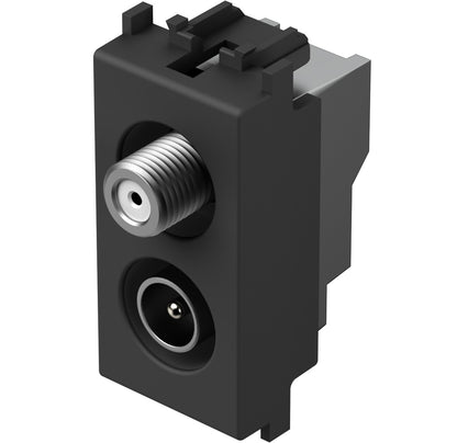 SAT-TV endsocket 1M 1dB, black