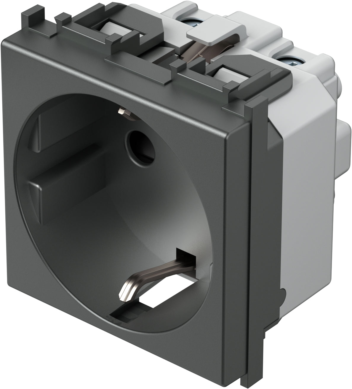 Socket with child protection, anthracite
