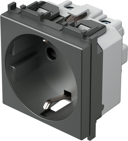 Socket with child protection, anthracite