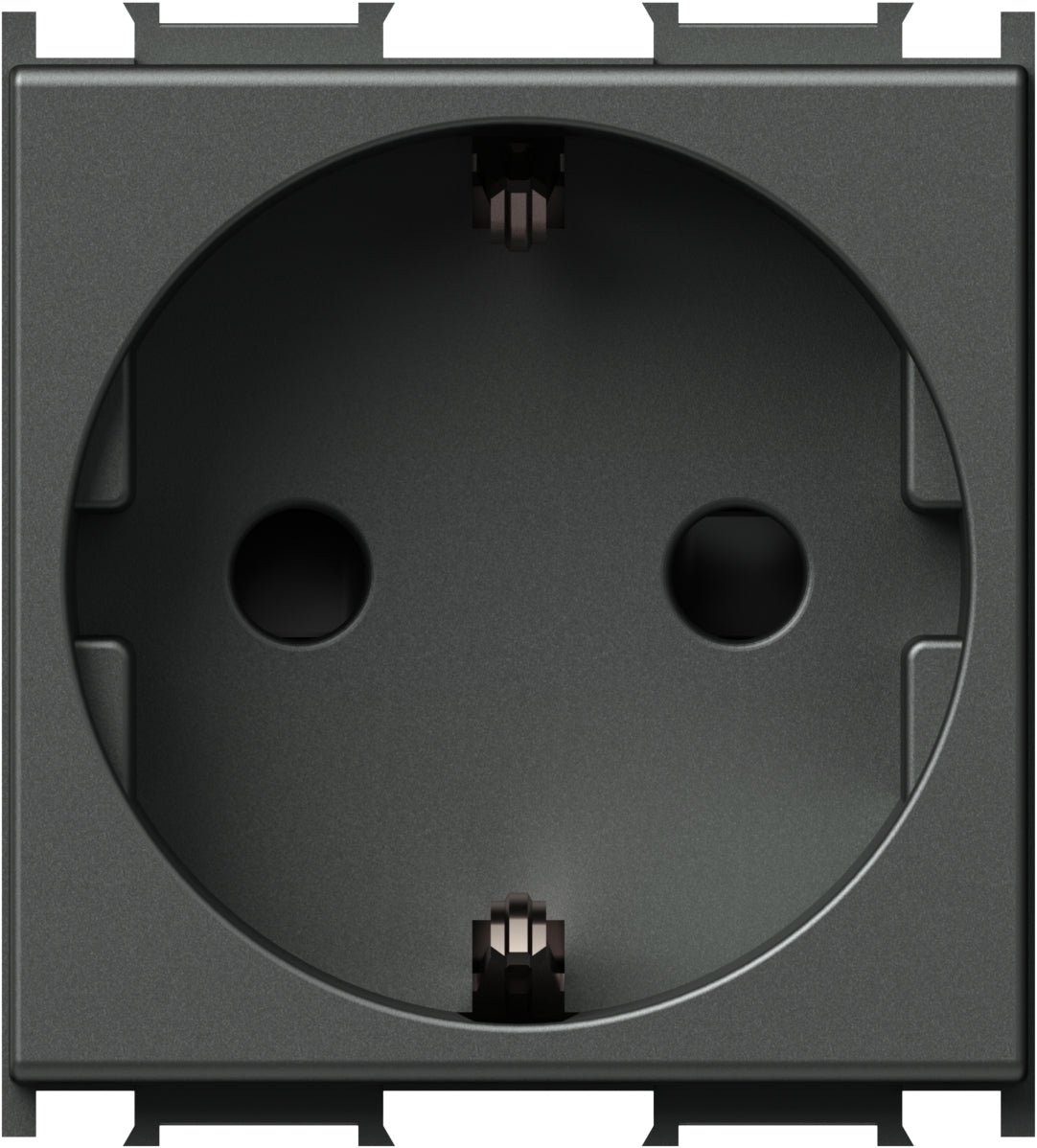 Socket with child protection, anthracite