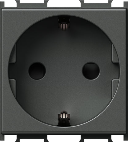 Socket with child protection, anthracite