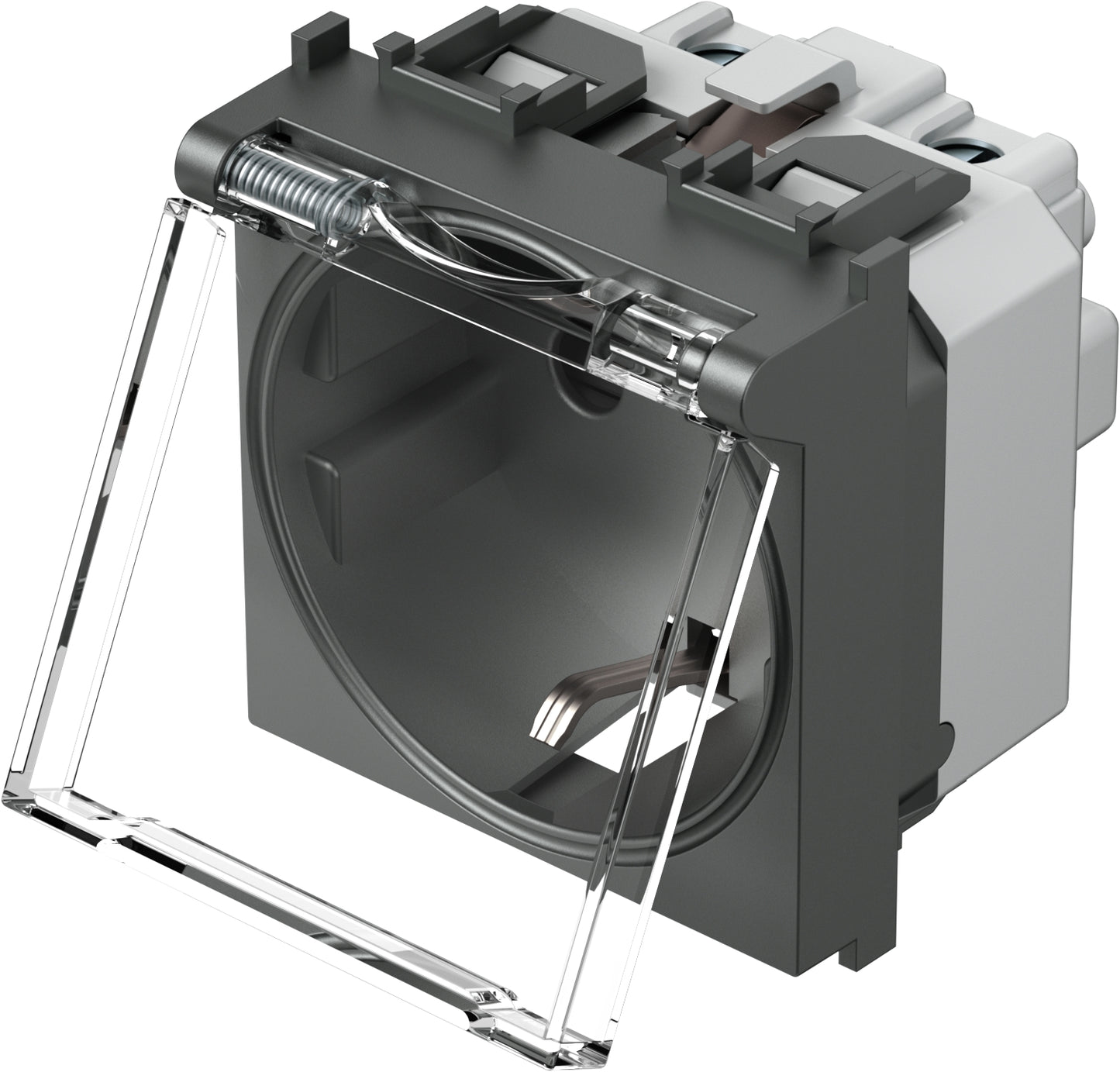 Socket anth, higher protection cover, transparent lid 16A