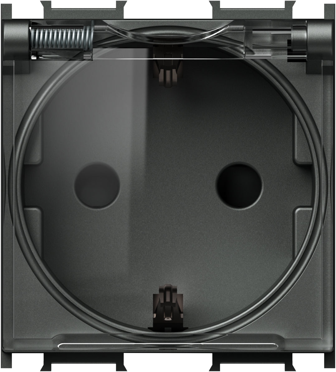 Socket anth, higher protection cover, transparent lid 16A
