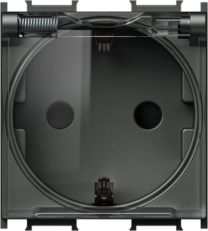 Socket anth, higher protection cover, transparent lid 16A