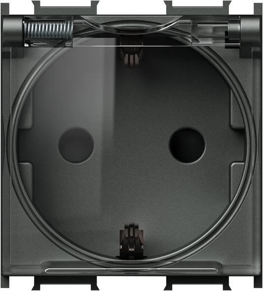 Socket anth, higher protection cover, transparent lid 16A