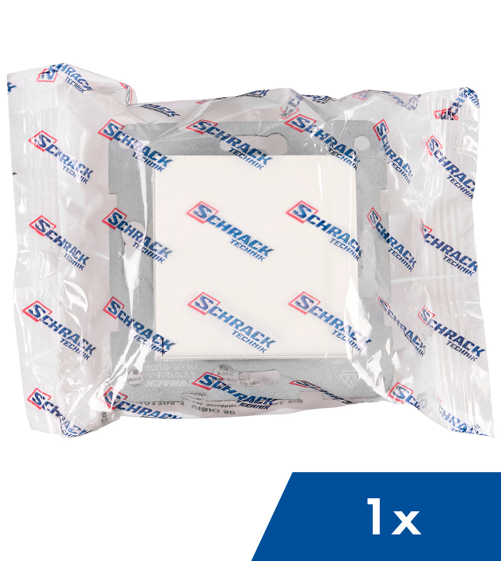 Insert priză, cu protecție,cu capac, cleme elastice, alb