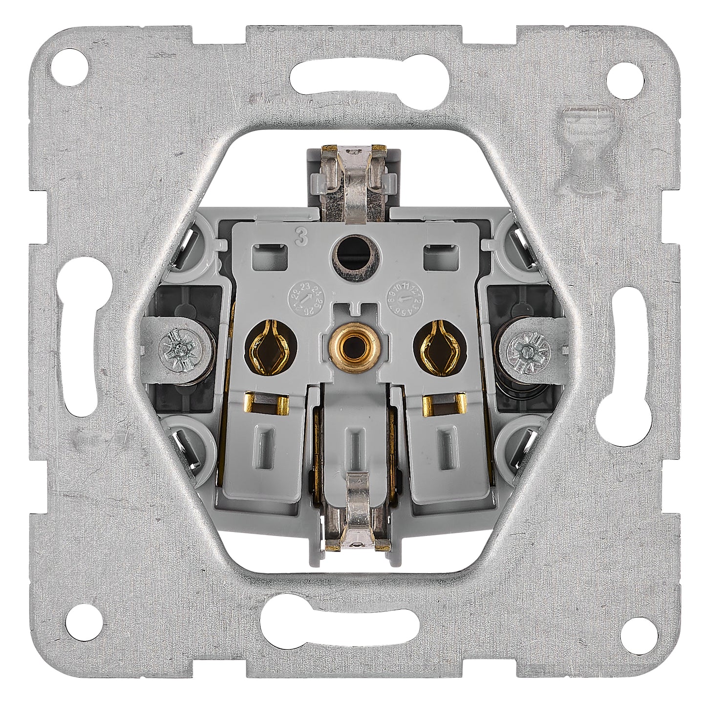 Socket with title block, safety shutter, white