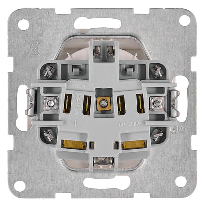 Socket with title block, safety shutter, white