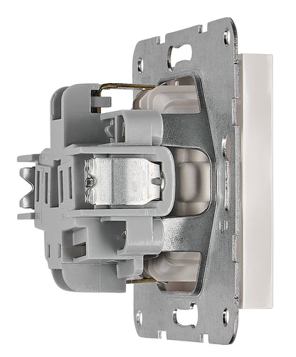Socket with title block, safety shutter, white