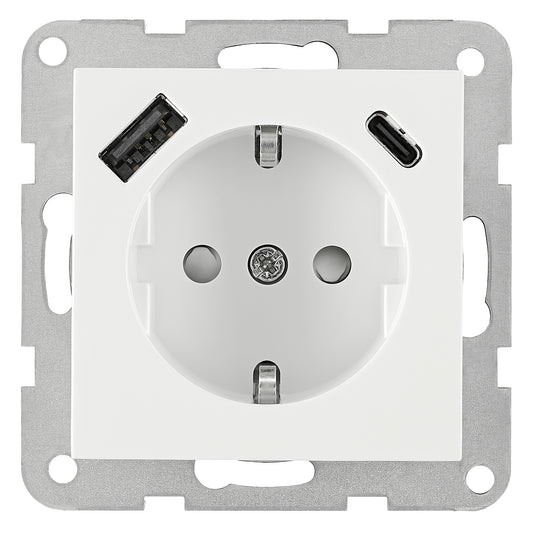 Insert USB A+C, alb