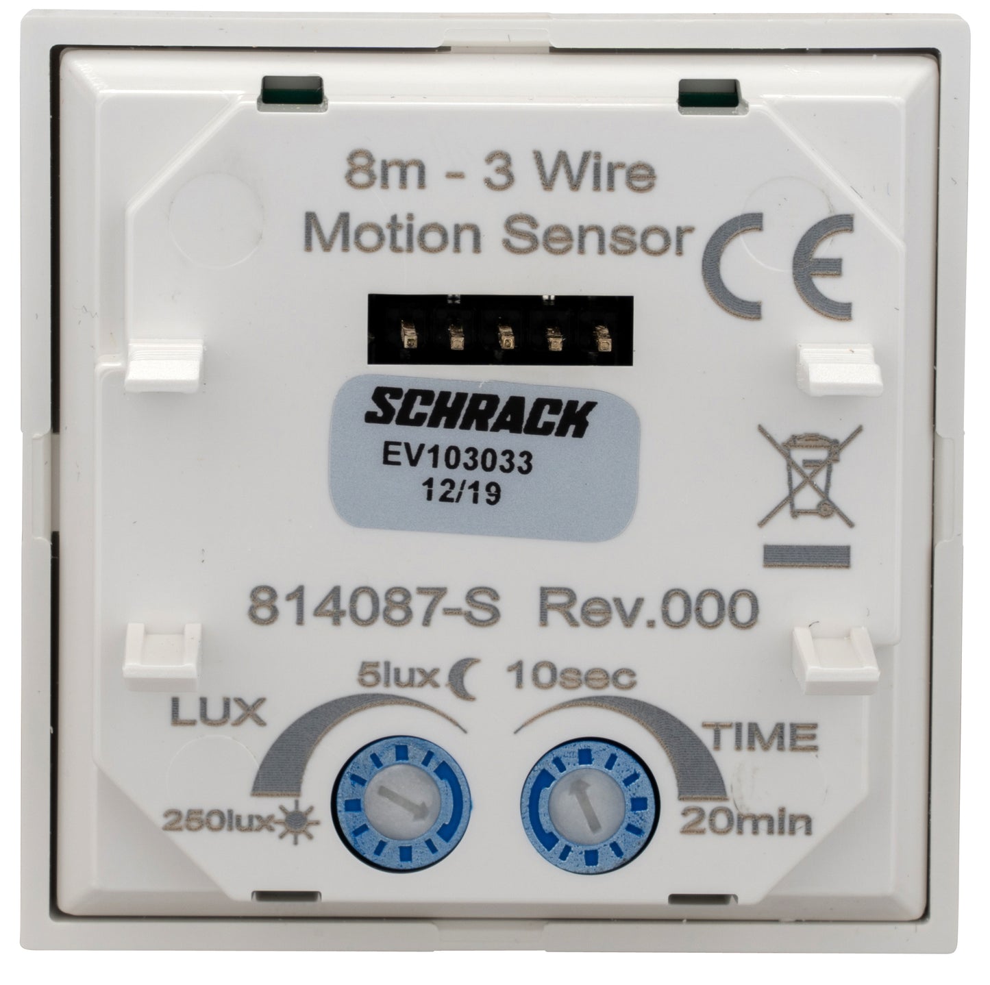 Ornament detector de miscare (I/Auto/0), 180°,8m, 3fire,alb