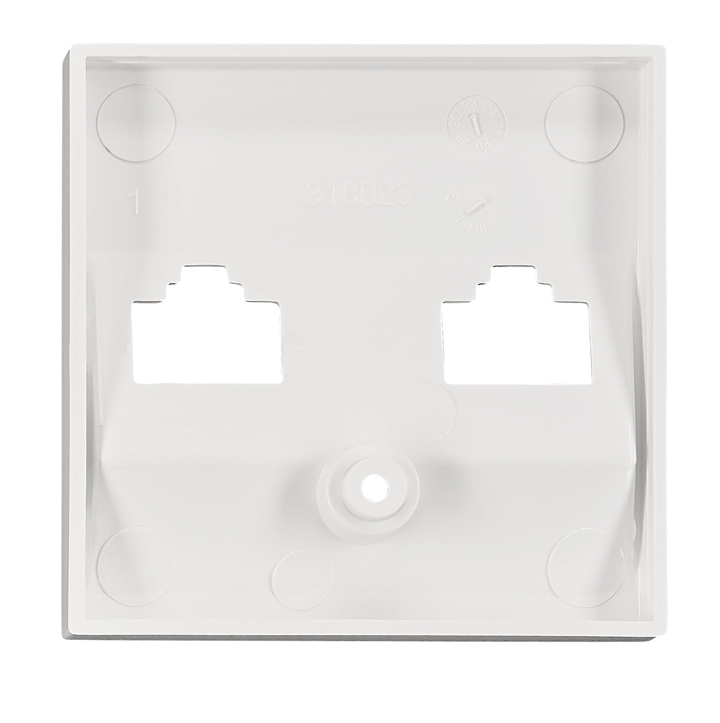 Mască pentru priză 2xRJ45 TOOLLESS LINE, alb