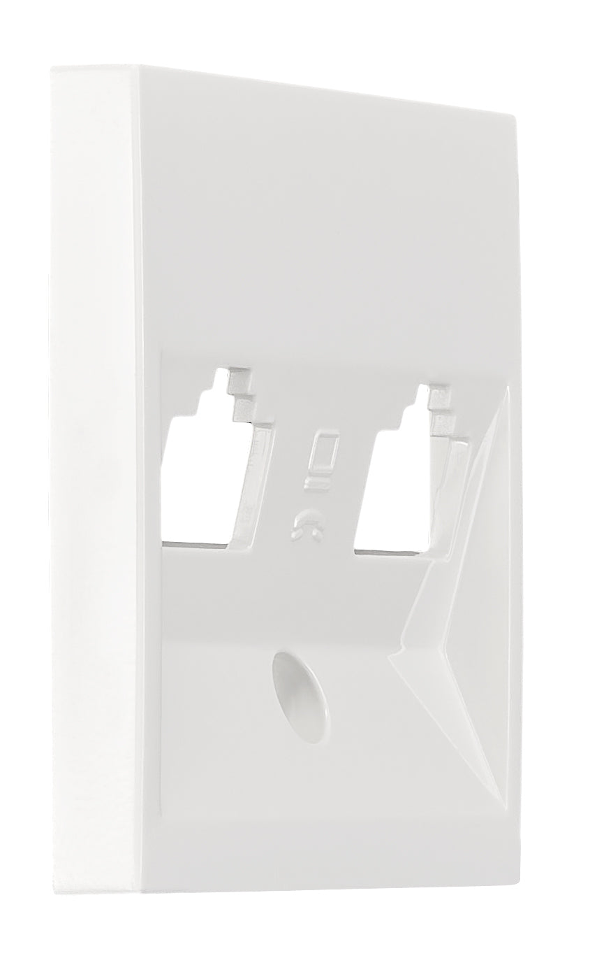 Mască pentru priză 2xRJ45 TOOLLESS LINE, alb