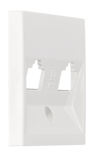 Mască pentru priză 2xRJ45 TOOLLESS LINE, alb