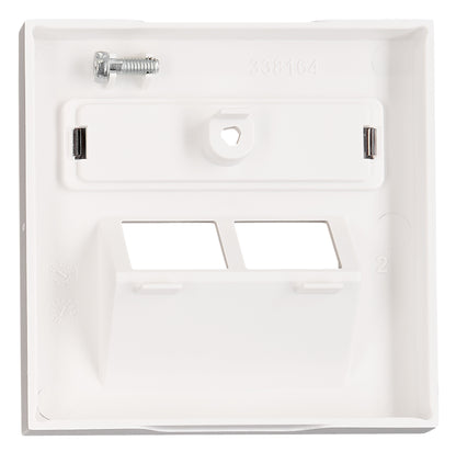 Mască 2*RJ45,cu fereastră de etichetare, albă