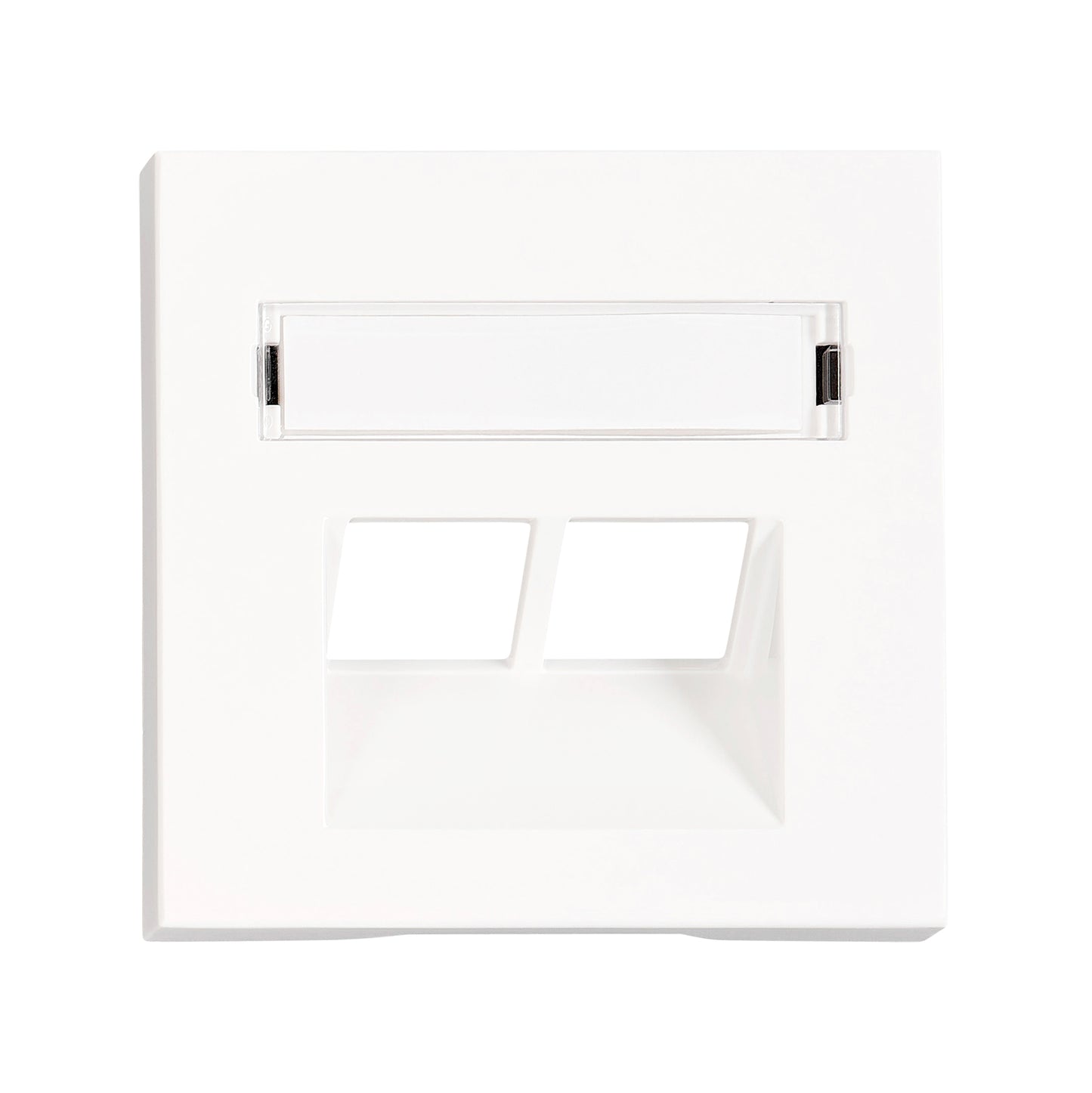 Mască 2*RJ45,cu fereastră de etichetare, albă