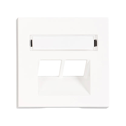 Mască 2*RJ45,cu fereastră de etichetare, albă