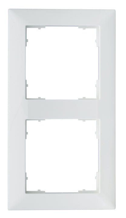 Ramă pentru 2 aparate cu dimensiuni de 55x55mm, albă