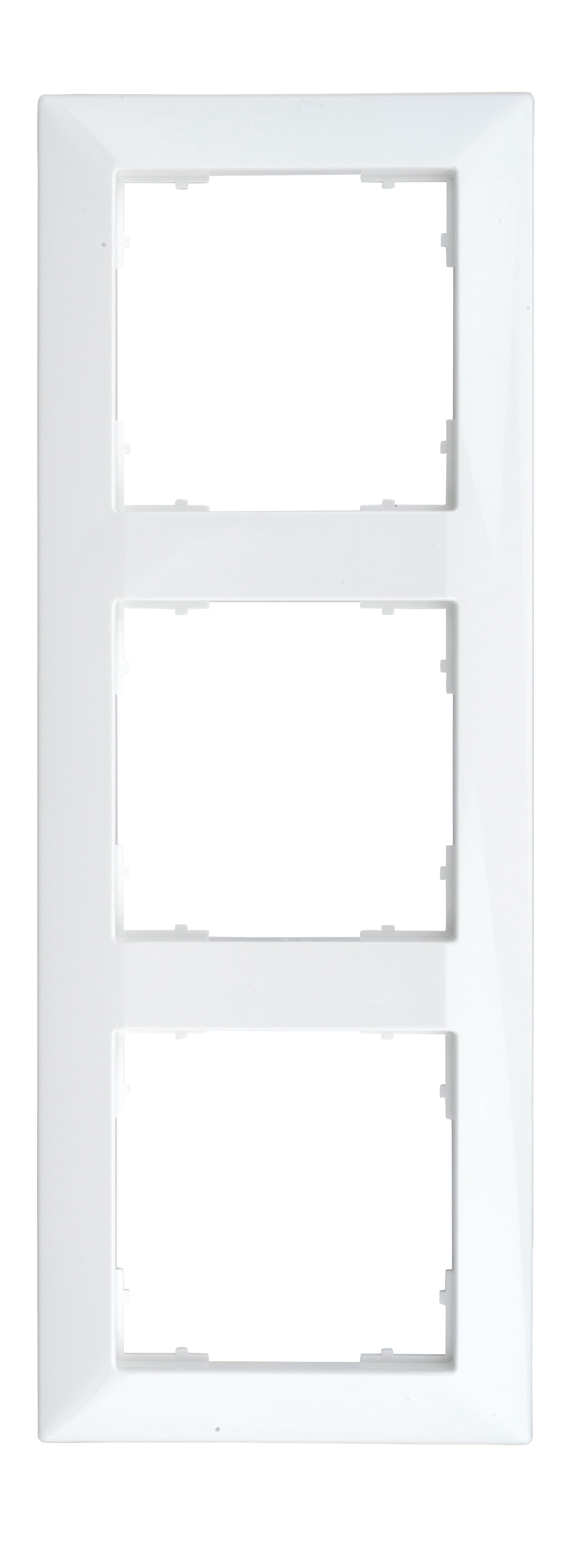 Ramă pentru 3 aparate cu dimensiuni de 55x55mm, albă