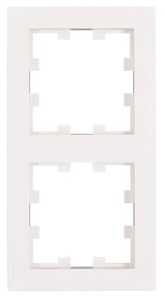 Ramă 2 aparate, Design CUBIC, alb